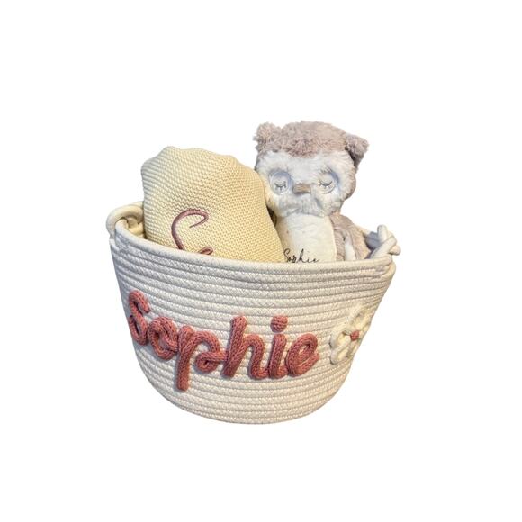 Varied Other - NWOT Personalized Baby Gift Set – “Sophie” Basket, Blanket & Plush Owl